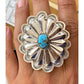 Navajo Concho Ring Sz 7 Sterling Silver Golden Hills Turquoise D Martinez