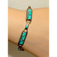 Old Pawn Zuni Link Bracelet Fish Scale Inlay Turquoise Sterling Silver Native