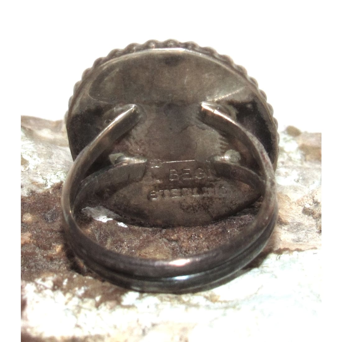 Vintage Navajo Kingman Turquoise Ring Sz. 8 J Begay Sterling Silver Native