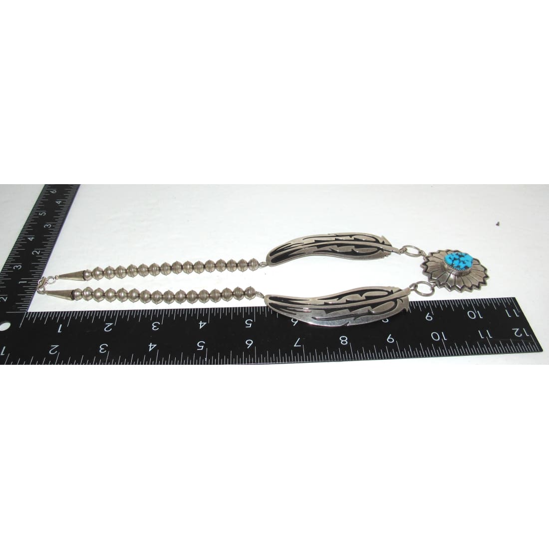 Vintage Navajo Sterling Silver Kingman Turquoise Necklace Navajo Pearls M. Begay