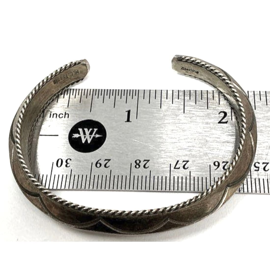 Old Pawn Navajo Carinated Ingot Cuff Bracelet Sterling Silver Native American