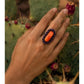 Massive Navajo Orange Purple Spiny Cluster Ring Sz 7.5 Sterling Silver Dean Brown