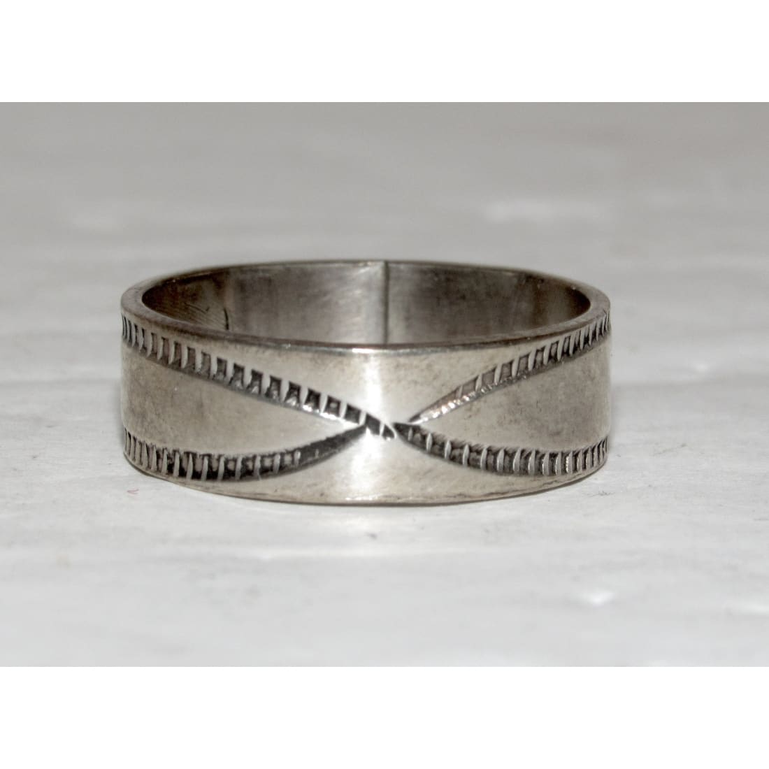 Vintage Navajo Band Ring Size 9.5 Sterling Silver Ingot Band Rob Cadman