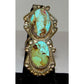Vintage Navajo Crow Springs Turquoise Statement Ring Size 7 Sterling Silver Signed