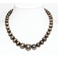 Old Pawn Handmade Silver Navajo Pearls Necklace Saucer Beads Hand stamped 16L
