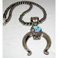 Navajo Golden Hills Turquoise Naja Necklace Squash Blossom Sterling Signed