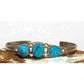 Navajo Kingman Turquoise Stacker Cuff Bracelet Sterling Silver