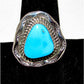 Navajo Blue Royston Turquoise Ring Size 9 Sterling Silver Signed