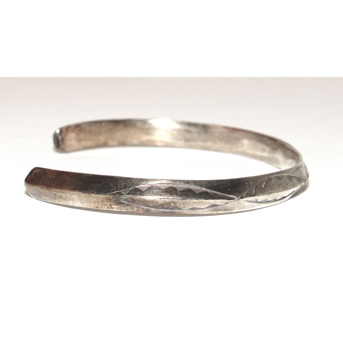 Old Pawn Navajo Carinated Stacker Cuff Bracelet Ingot Sterling Silver