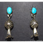 Navajo Squash Blossom Earrings Sterling Silver Turquoise Native American