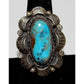 Navajo Kingman Turquoise Statement Ring Sz 6.5 Sterling Silver