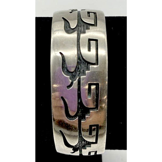 Vintage Hopi Manuel Hoyungowa Sterling Silver Cuff Bracelet 40g Native American