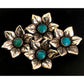 Rare Bell Trading Post Sterling Silver Turquoise Flower Brooch