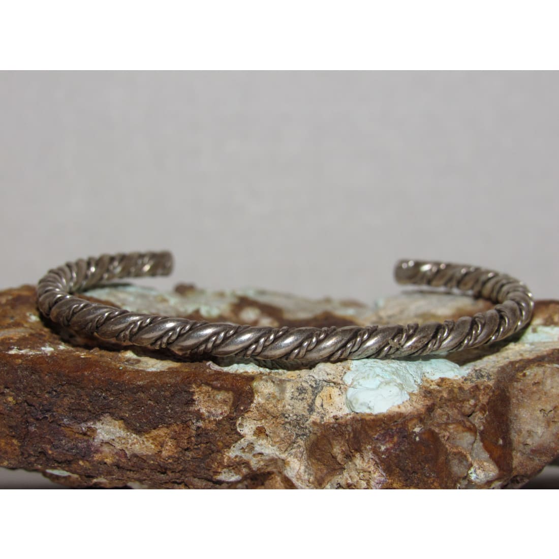 Vintage Navajo Sterling Silver Cuff Bracelet Twisted Rope Design Cuff