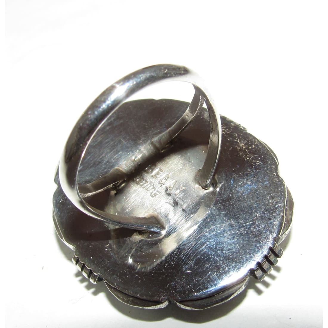 Navajo Kingman Turquoise Ring Size 7 Sterling Silver J. Begay Native American