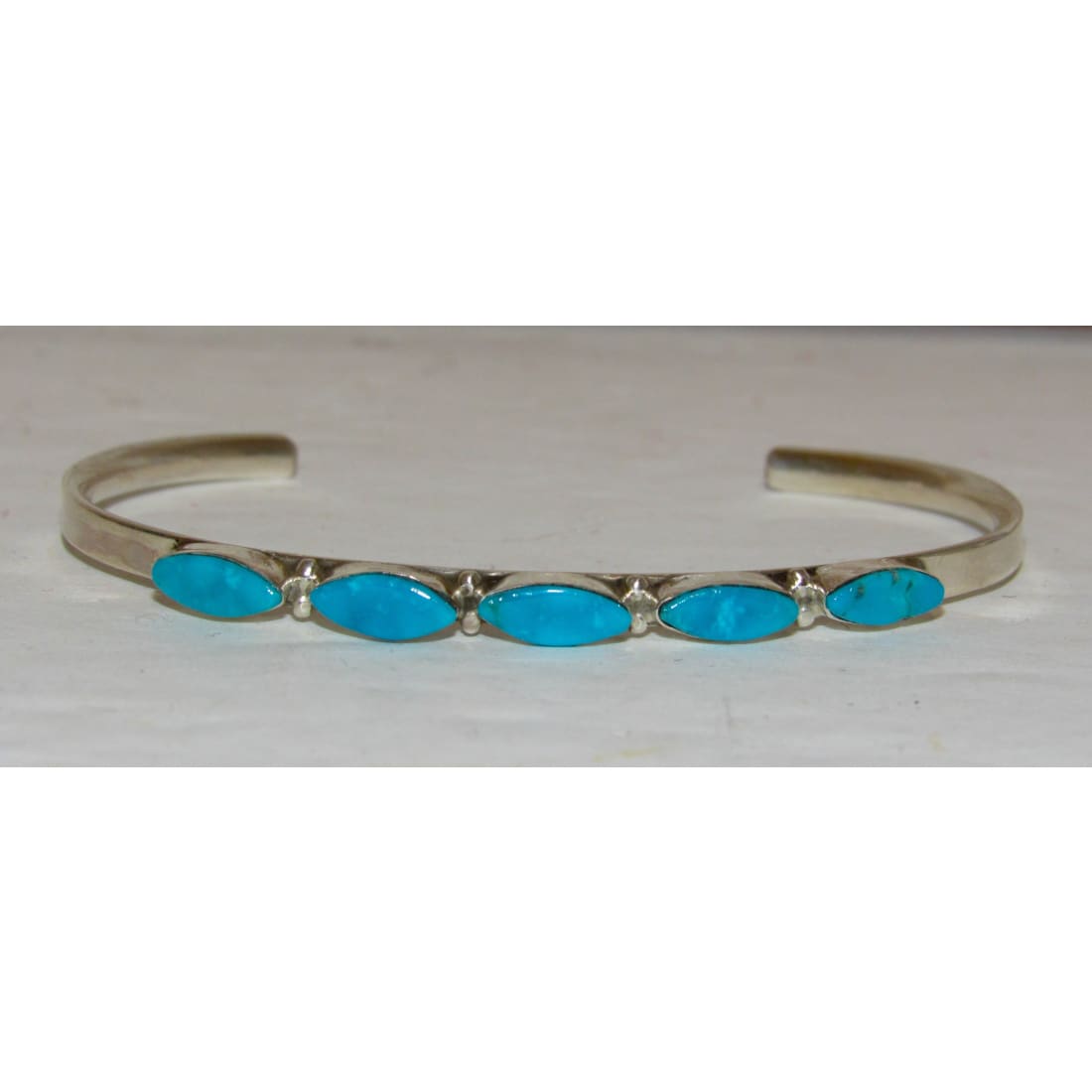Zuni Turquoise Stacker Cuff Bracelet Sterling Silver