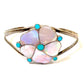 Old Pawn Zuni Inlay Desert Flower Cuff Bracelet Anselm Wallace
