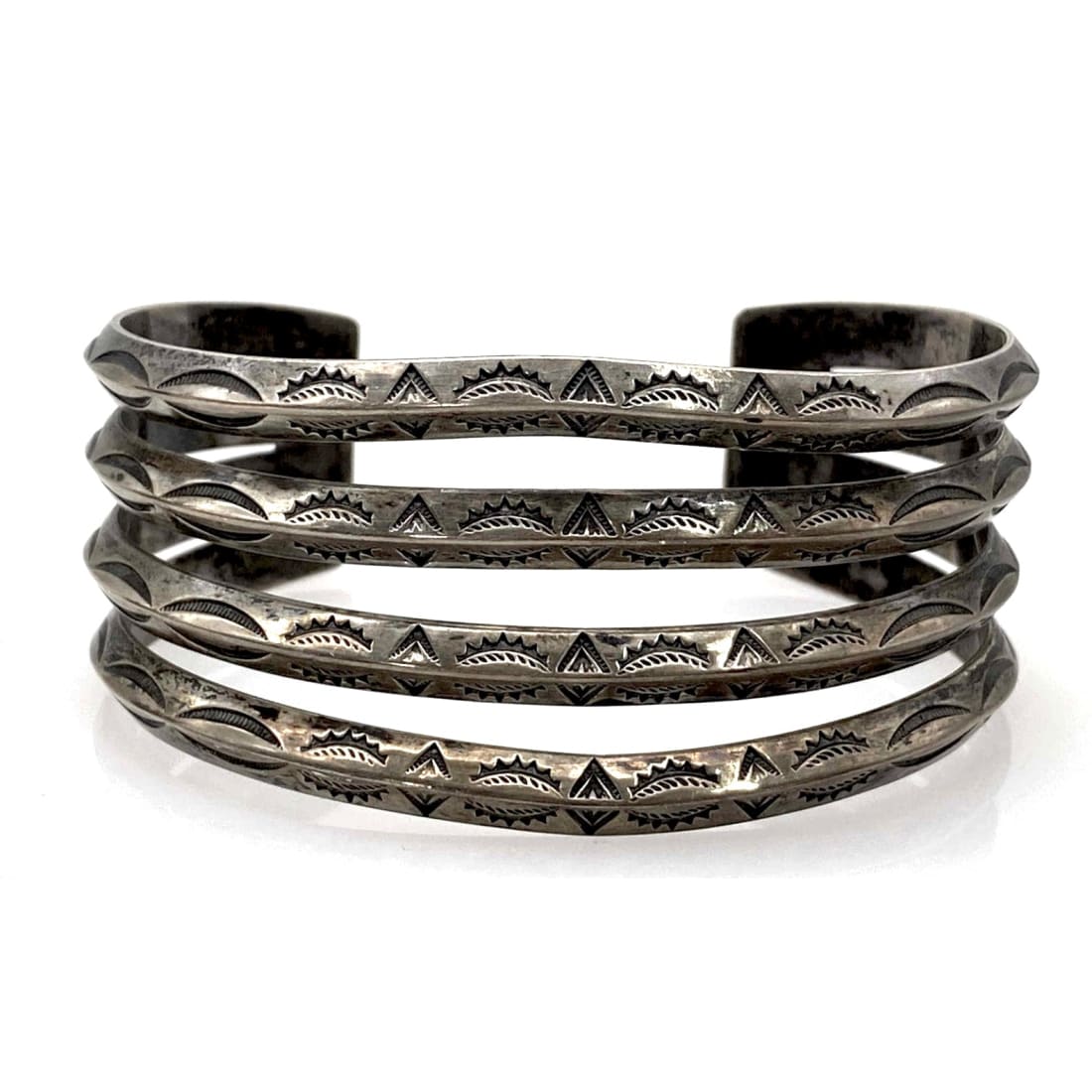 Old Pawn Navajo Carinated Ingot Cuff Bracelet Sterling Silver Native