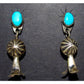 Navajo Squash Blossom Earrings Sterling Silver Turquoise Native American