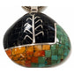 Old Pawn Santo Domingo Kewa Shell Turquoise Silver Heishi Necklace
