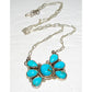 Navajo Turquoise Cluster Bar Pendant Necklace Sterling M James