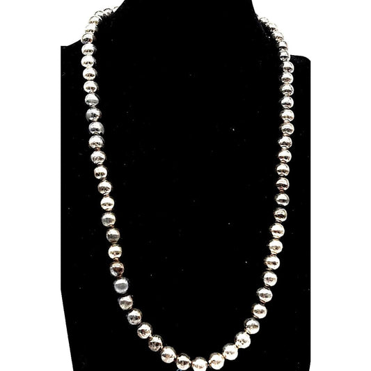Vintage Mexican Taxco Sterling Silver Beaded Necklace