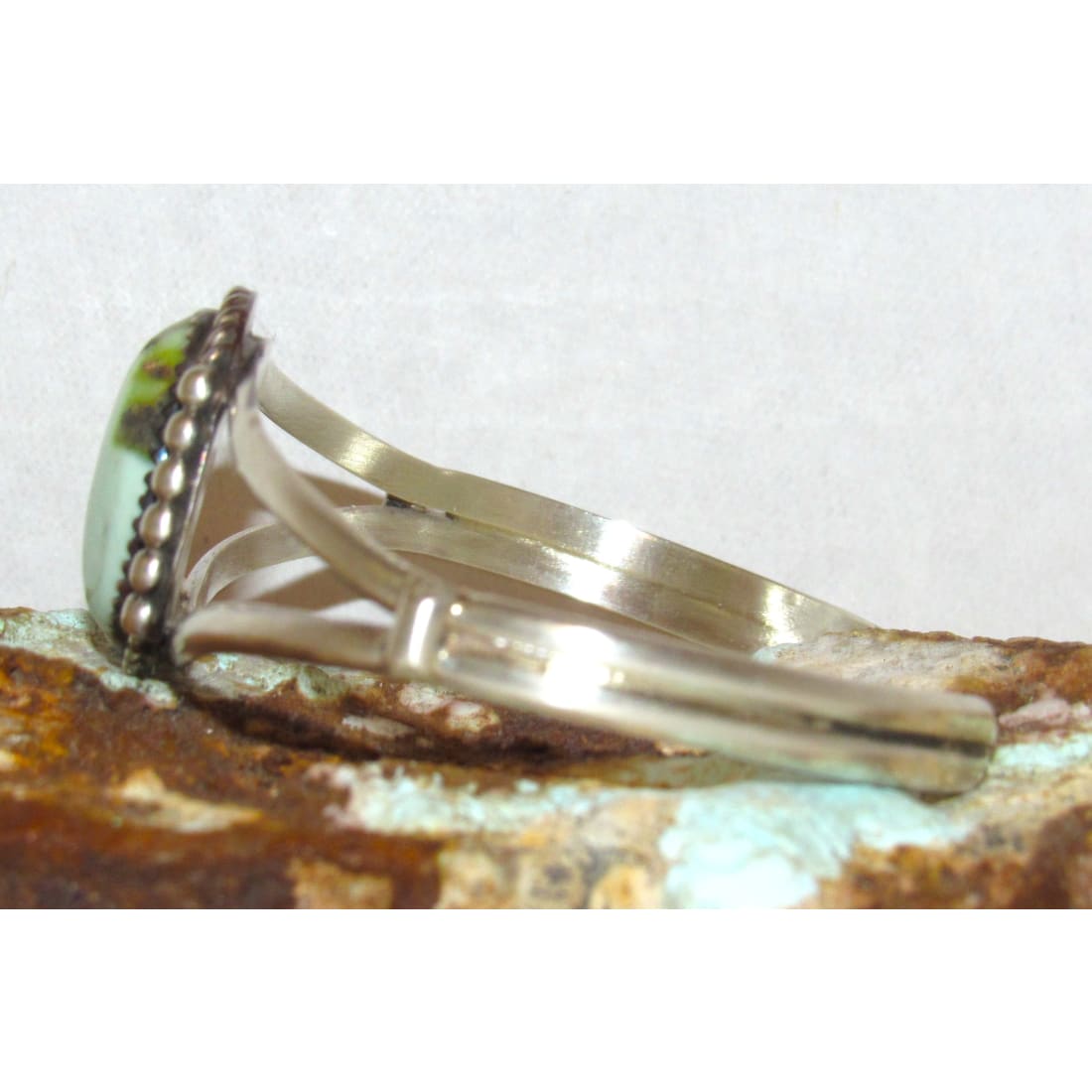 Navajo Palomino Turquoise Variscite Cuff Bracelet Sterling Silver Signed