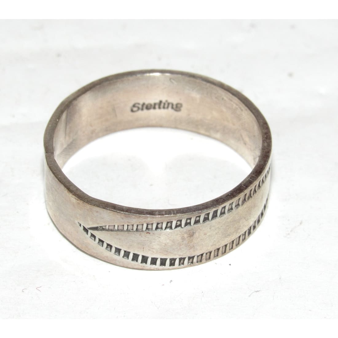 Vintage Navajo Band Ring Size 9.5 Sterling Silver Ingot Band Rob Cadman