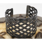 Vintage Taxco Mexican Woven Sterling Silver Statement Cuff Bracelet