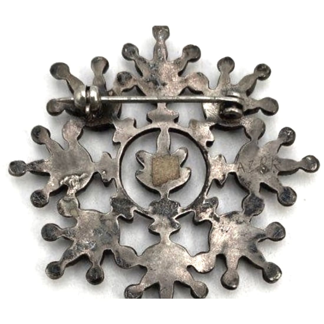 Old Pawn Zuni Turquoise Cluster Pin Pendant Sterling Silver Brooch