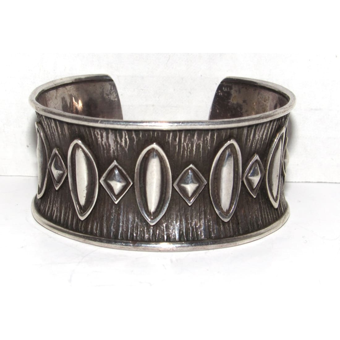 Vintage Navajo Statement Cuff Bracelet Mark Yazzie 53G Sterling Silver Signed