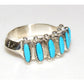 Zuni Sleeping Beauty Turquoise Ring Sz 7.5 Petite Point Design Sterling Silver