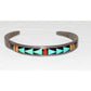 Vintage Zuni Turquoise Multi Stone Inlay Stacker Cuff Bracelet Sterling Singed