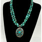 Old Pawn Navajo Turquoise Necklace Pendant Geraldine Yazzie Sterling Silver