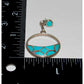 Old Pawn Zuni Turquoise Fish Scale Inlay Dangle Earrings Sterling Silver