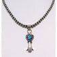 Navajo Pearls & Squash Blossom Pendant Golden Hills Turquoise Sterling Silver