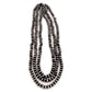 Navajo pearls three strand necklace made of sterling silver 9mm saucer beads by artist R Begay, elegant and timeless.
