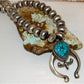 Navajo Squash Blossom Necklace E Hale Number 8 Turquoise Sterling Silver 110 G
