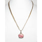 Vintage Southwestern Liquid Silver Necklace with Pink Rhodochrosite Pendant
