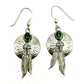 Vintage Navajo Sterling Silver Malachite Dreamcatcher Dangle Earrings