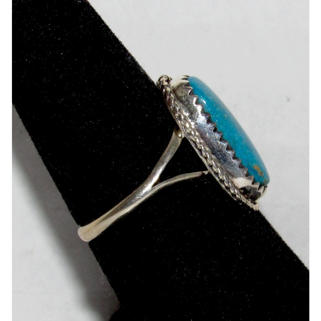 Small Navajo Sleeping Beauty Mine Turquoise Ring Sz 6 Sterling Silver A. Johnson