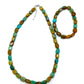Vintage Southwestern Turquoise Jewelry Set Necklace & Bracelet Sterling Silver