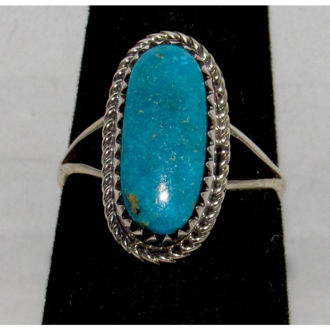 Small Navajo Sleeping Beauty Mine Turquoise Ring Sz 6 Sterling Silver A. Johnson