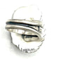 Navajo Golden Hills turquoise ring Sz 8 adjustable sterling silver by G. Nez, featuring a unique hand-etched design.