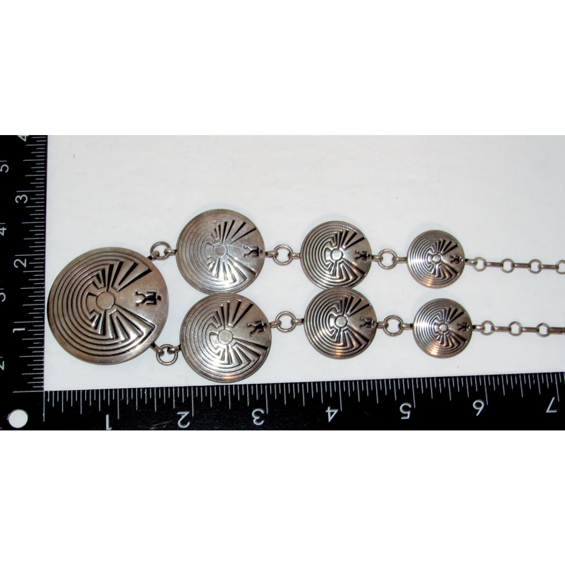 Vintage Navajo Sterling Silver Man in the Maze Jewelry Set Necklace Cuff Earrings