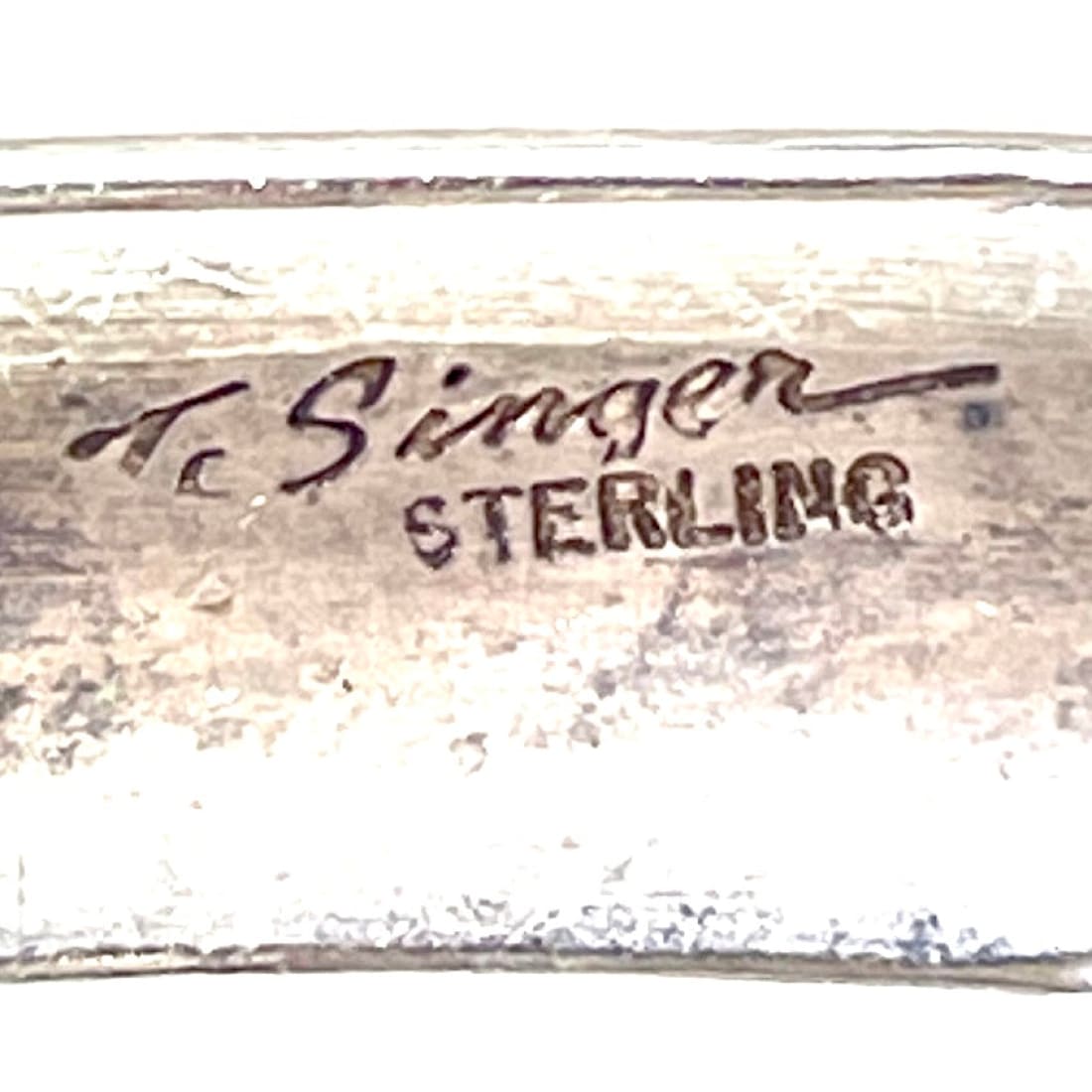 Vintage Navajo Tommy Singer Sterling Silver Stacker Cuff Bracelet