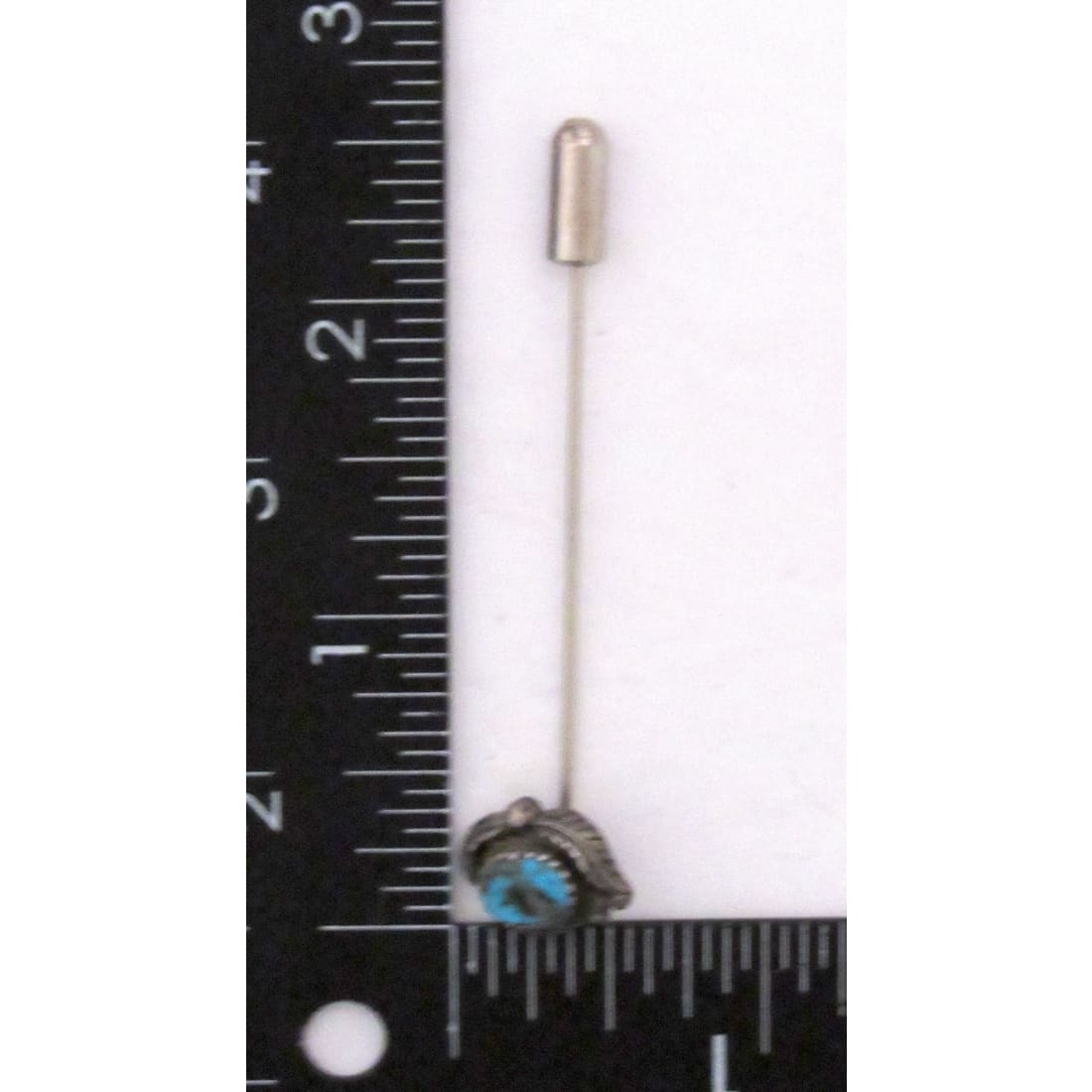 Old Pawn Navajo Turquoise Hat Pin Sterling Silver Lapel Pin