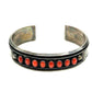 Old Pawn Hopi Coral Cluster Stacker Cuff Bracelet  Sterling Silver M. Jenkins