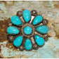 Navajo Blue Royston Turquoise Cluster Ring Sz 7 Sterling Silver M. Apachito