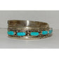 Zuni Sleeping Beauty Turquoise Cuff Bracelet Sterling Silver Stacker J Waseta